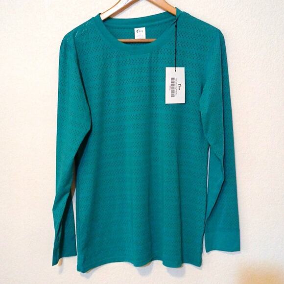 Zyia teal chill long T-RC long sleeve active top - Picture 2 of 6